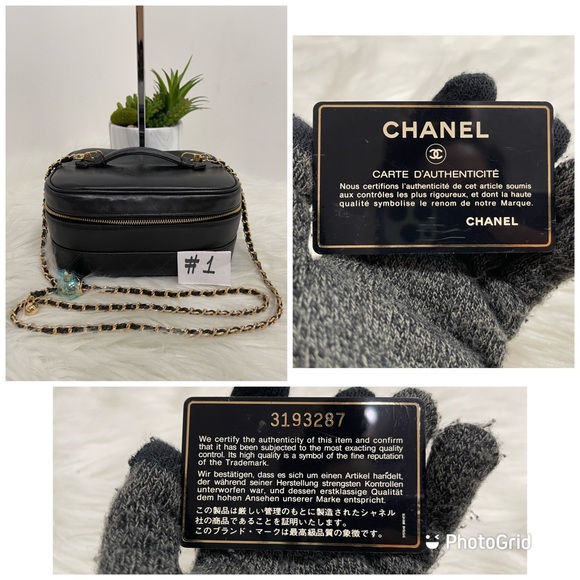 Lambskin Vanity Cosmetic Case Black #1 - Picture 2 of 16